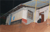 Mangalore : House  damaged as concrete retention wall collapses at Bajjodi